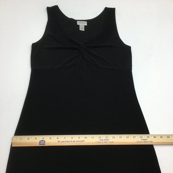 Chico's Travelers Black Sleeveless Dress Slinky Fabric No Iron size 12 - Picture 6 of 7